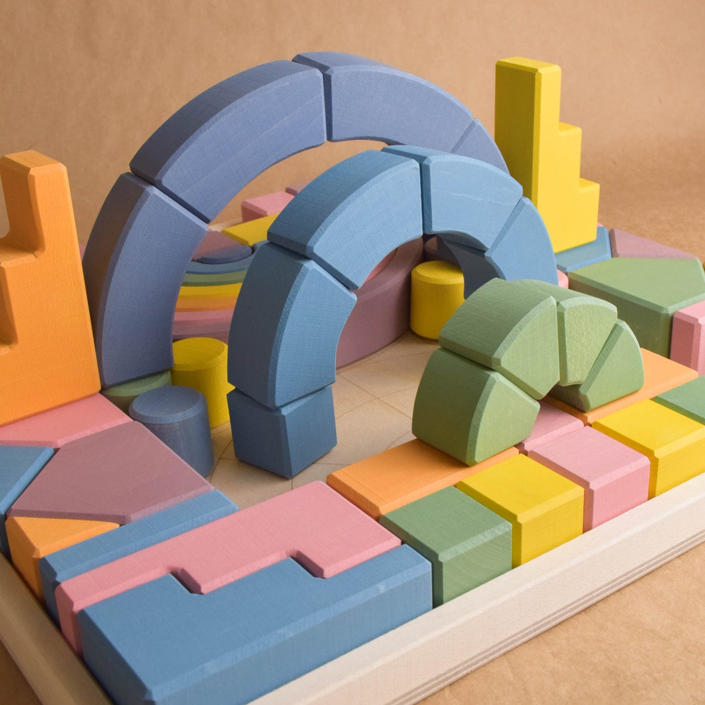 Pastel Romanesque Building Set