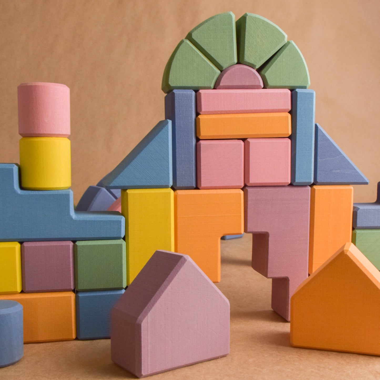 Pastel Romanesque Building Set