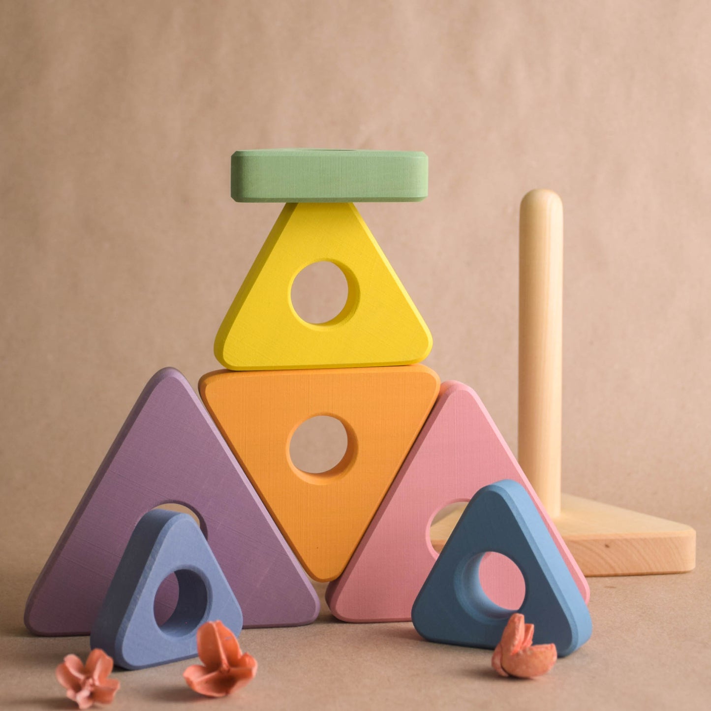 Pastel Ring Stacking Toy Triangle