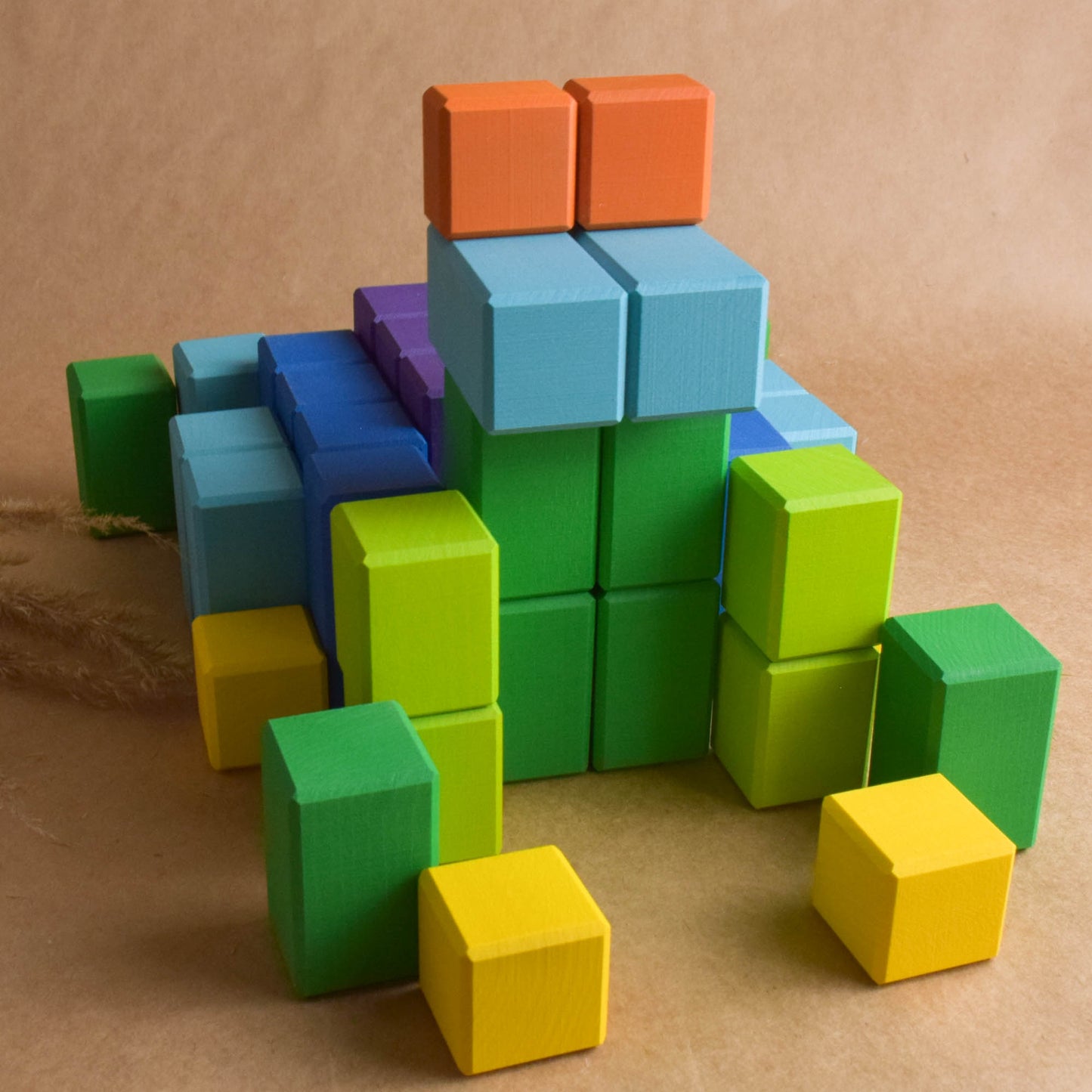 Stepped Counting Blocks Rrainbow