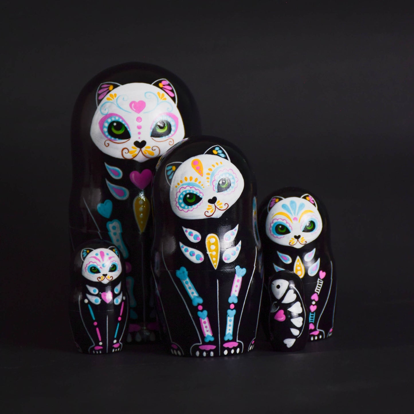Matryoshka Calavera Cat