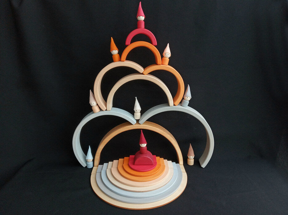 Wooden Rainbow Semicircles Building Boards