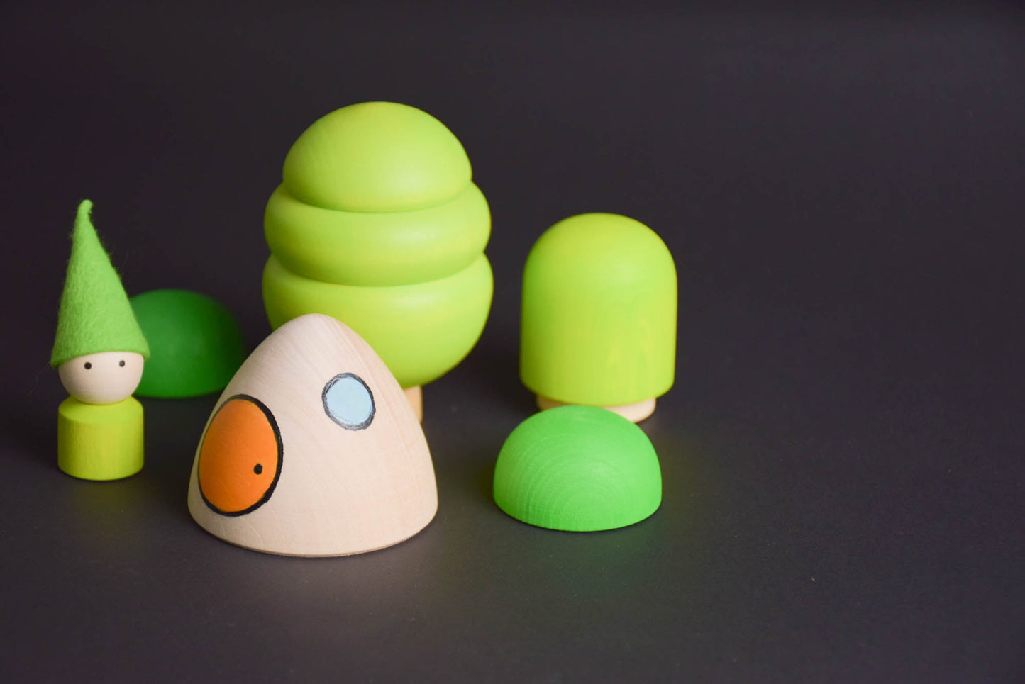 Small Waldorf Wooden Tree Toy Set