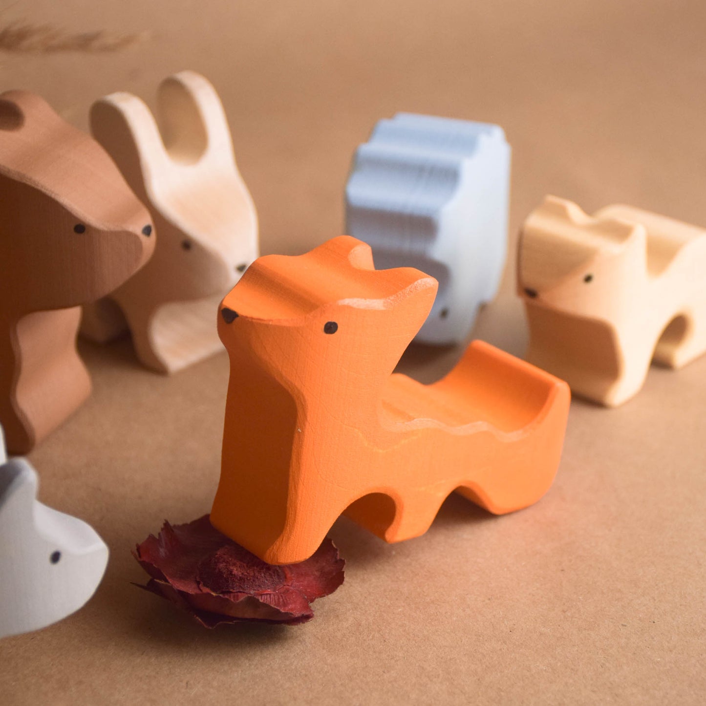 Wooden Animals Toy Set, Woodland Nursery Animals, Montessori Baby, Waldorf Wooden Toys for Toddlers, First Birthday Gift , Child Development