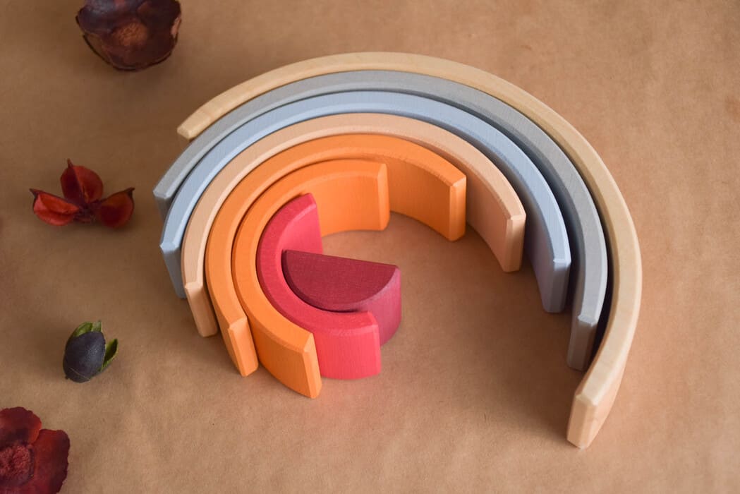 Wooden Rainbow Stacking Toy