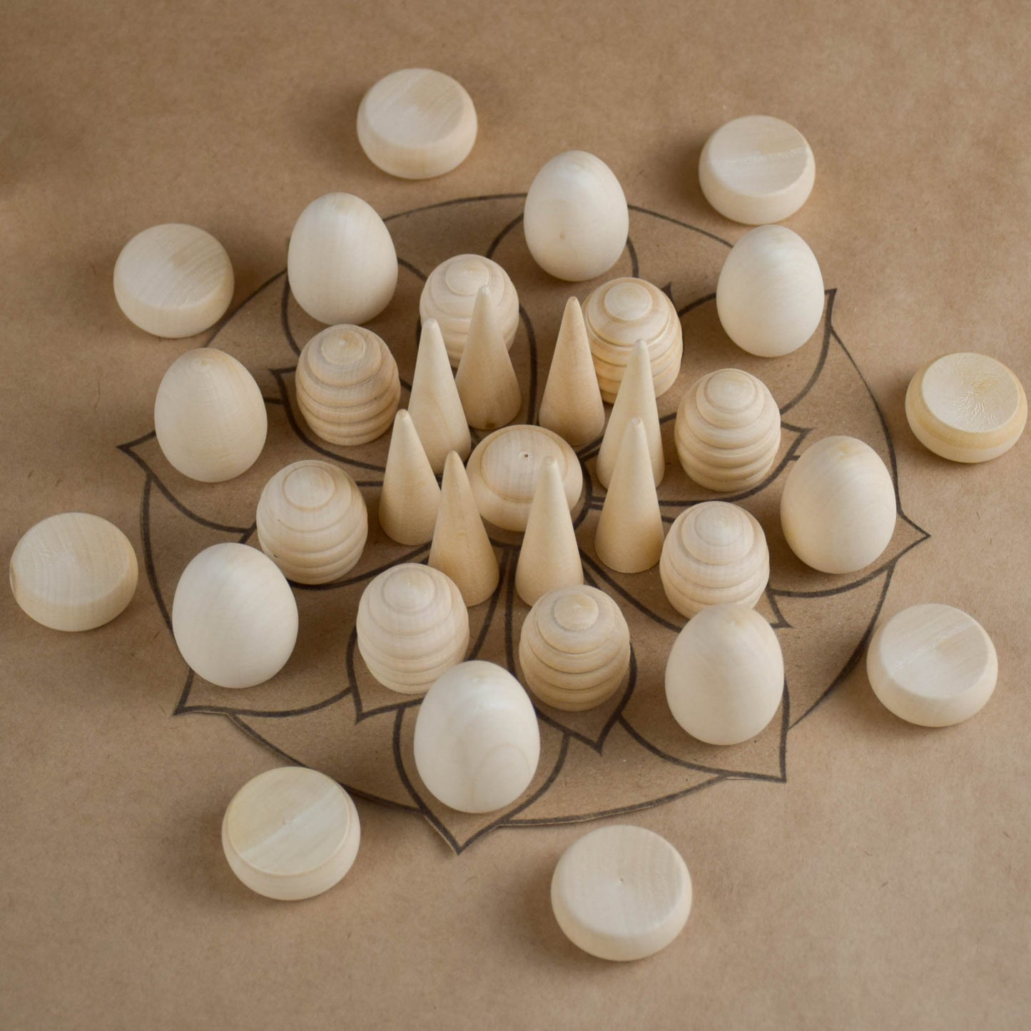 Wooden Mandala Pieces