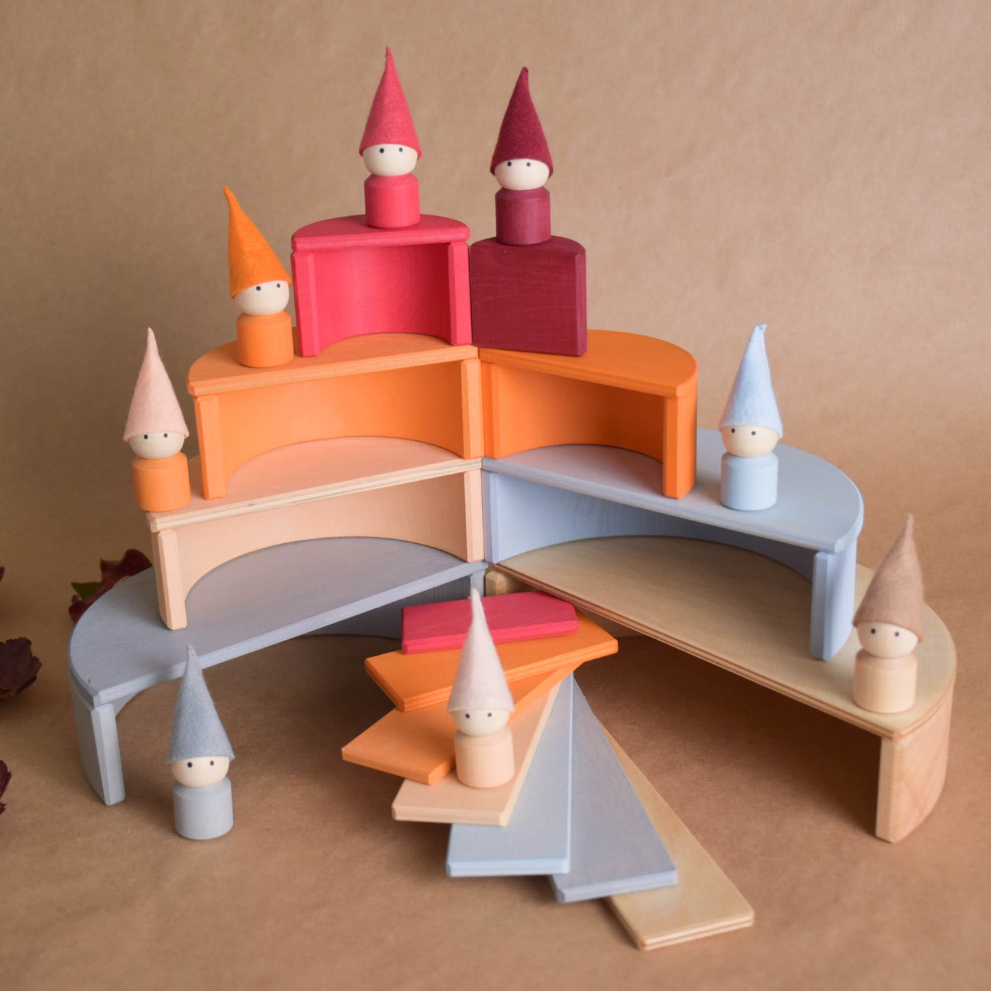 Wooden Rainbow Semicircle Building Set