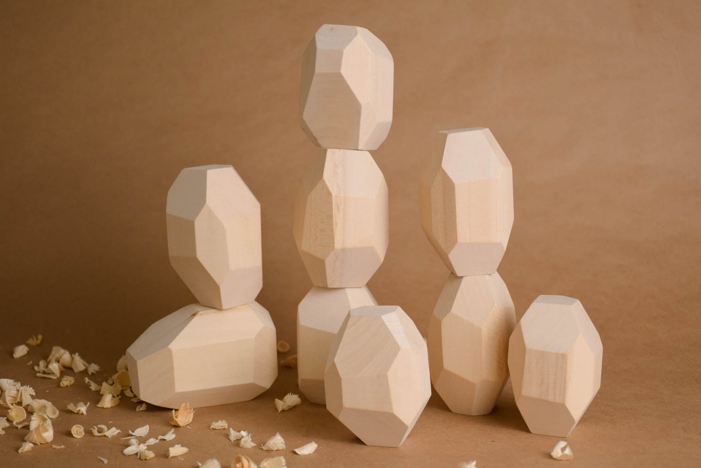 Tumi Ishi Wood Balancing Stones for Baby Natural