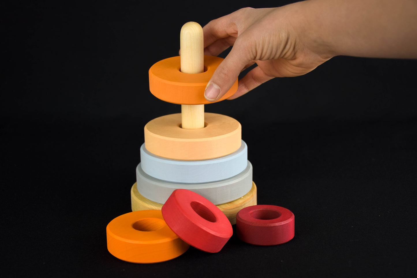 Wooden Montessori Ring Stacker Toy