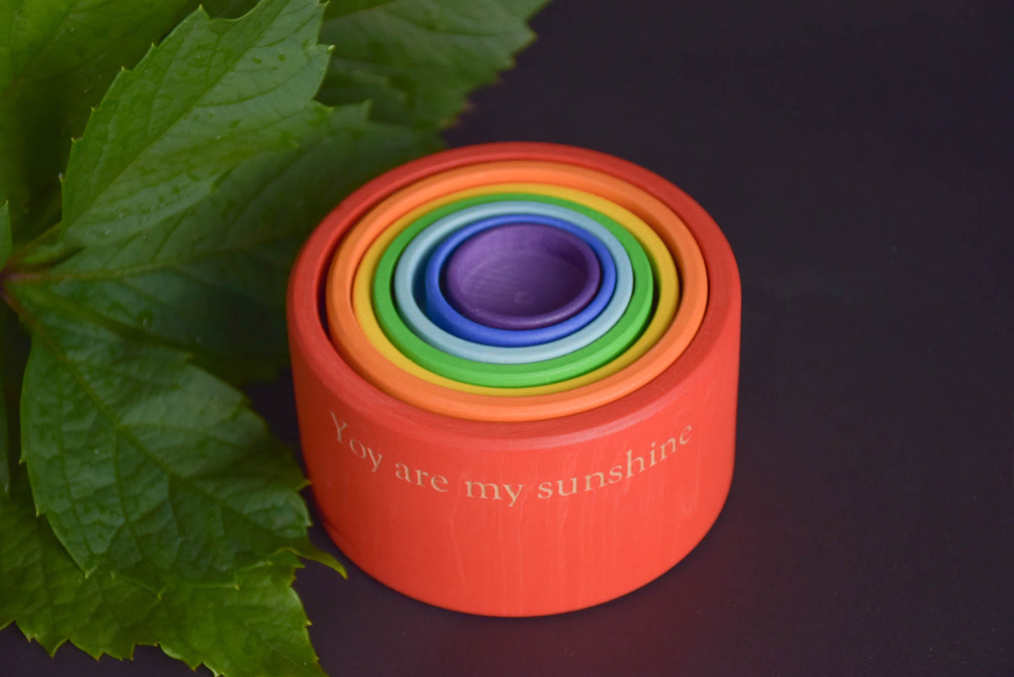 Wooden Nesting Rainbow Bowls Toy