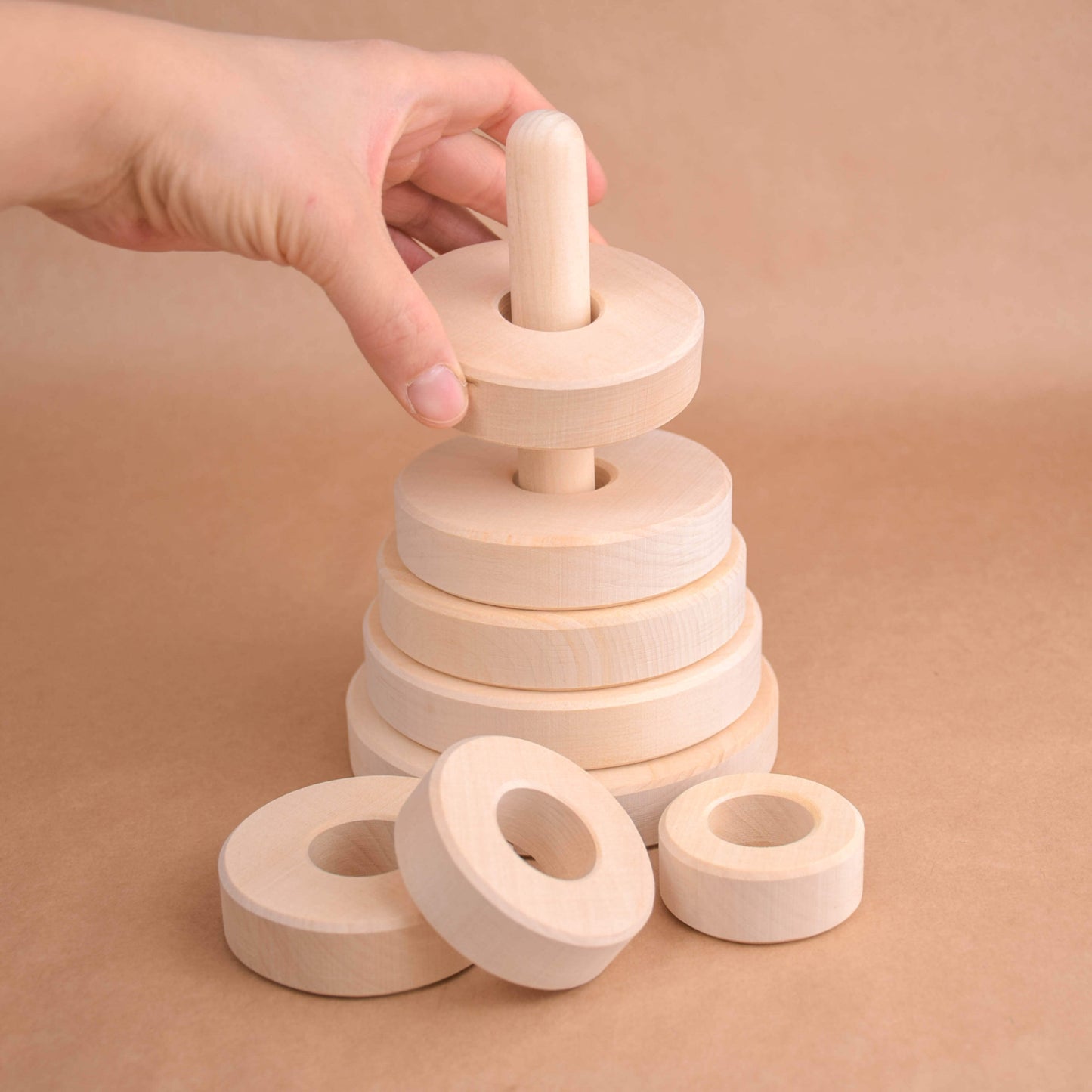 Natural Wood Stacking Toy