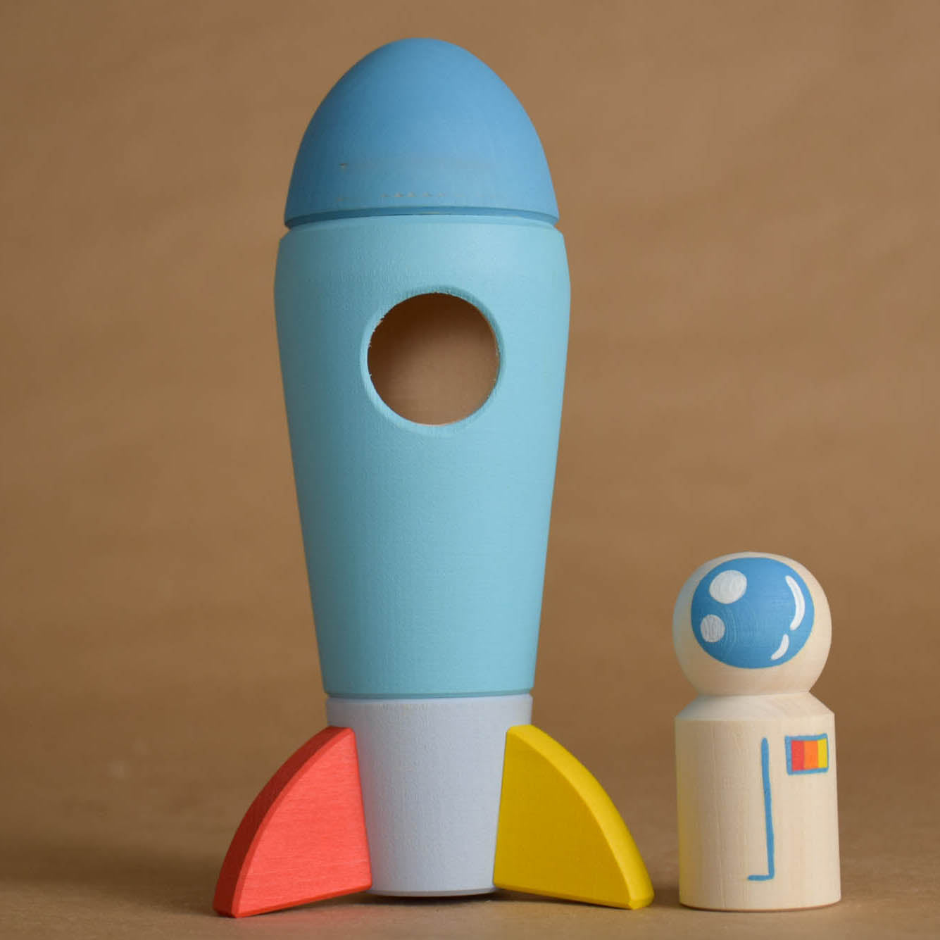 Wooden Rocket Toy Astronaut