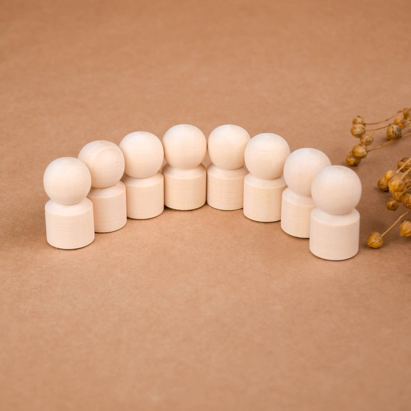Unfinished Wooden Little Peg People