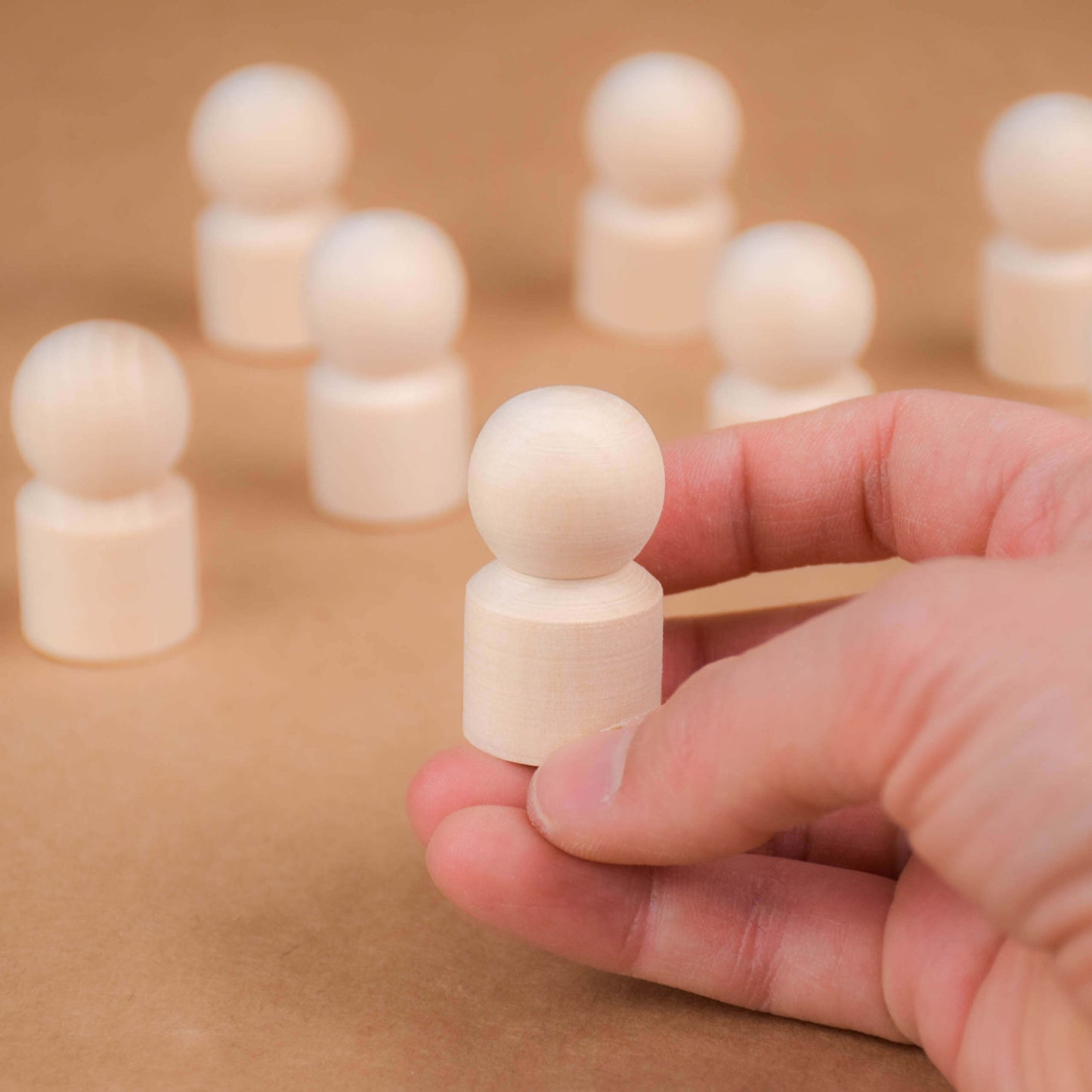 Unfinished Wooden Little Peg People