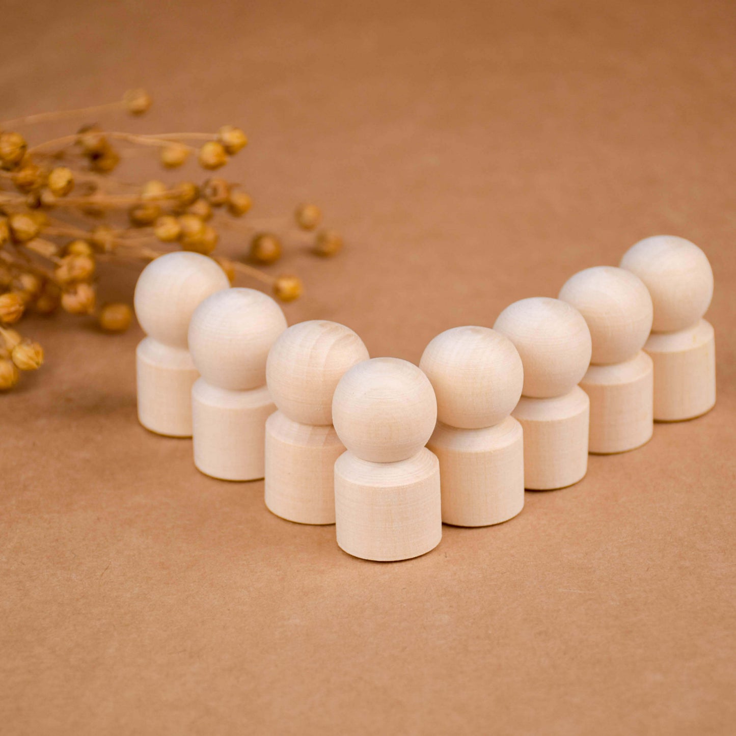Unfinished Wooden Little Peg People