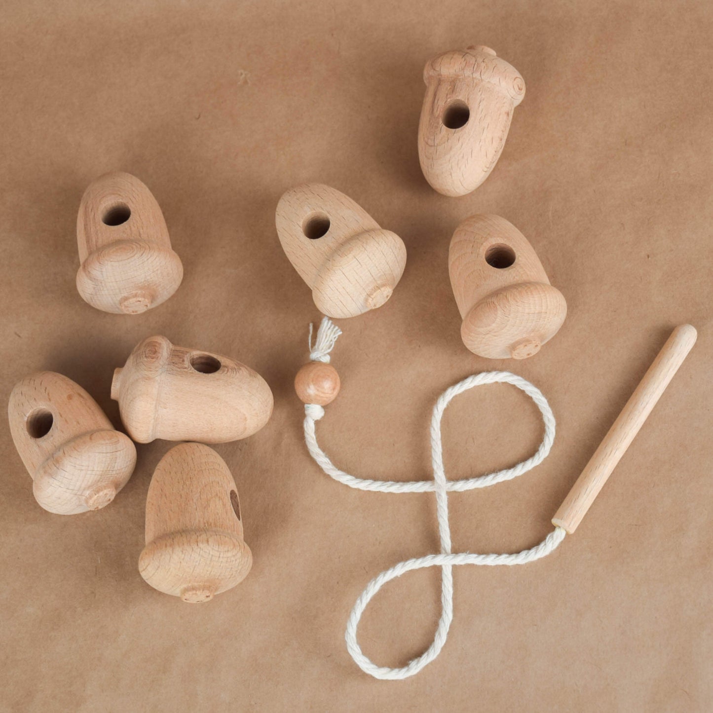 Wooden Lace Up Toys Acorns