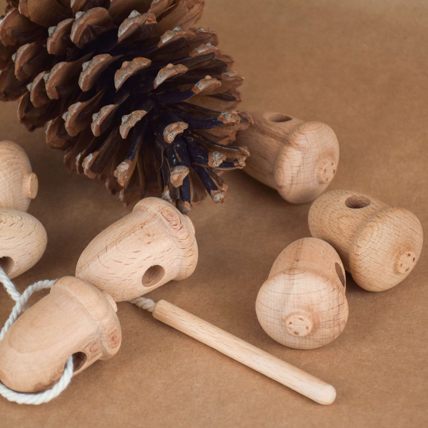 Wooden Lace Up Toys Acorns
