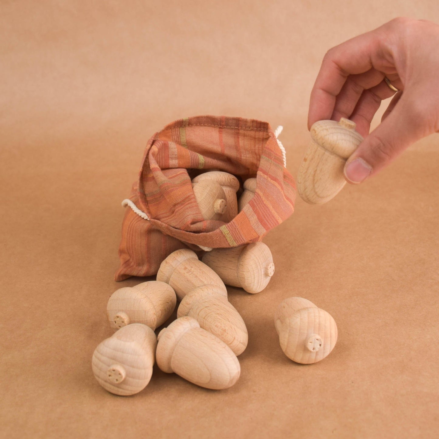 Carved Wooden Acorns for Crafts