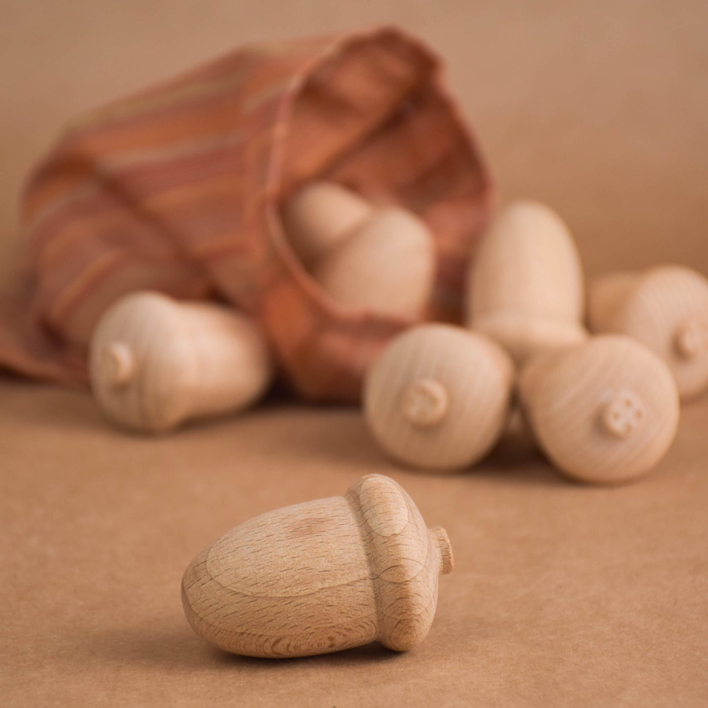 Carved Wooden Acorns for Crafts