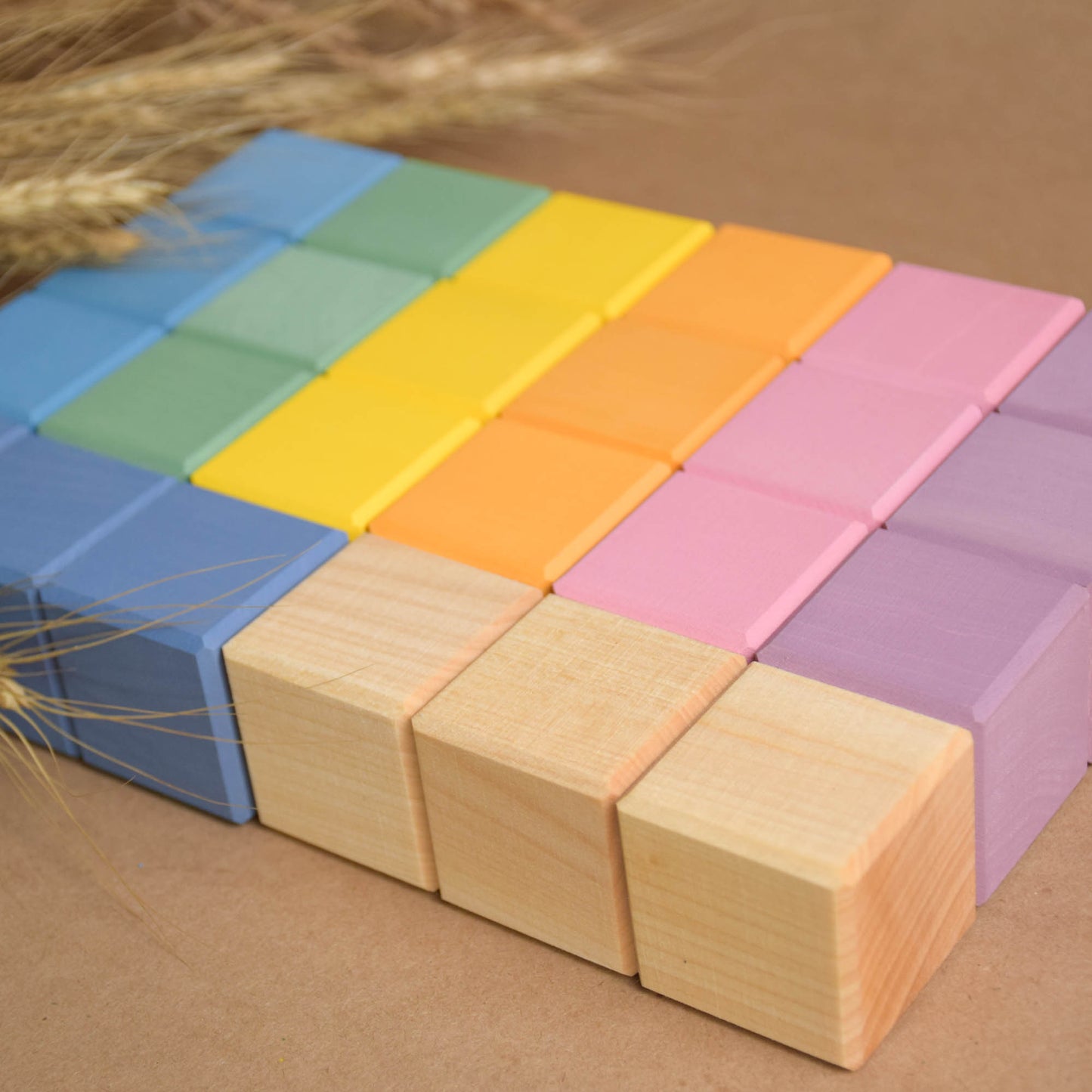 Wooden Block Toys for Babies Pastel