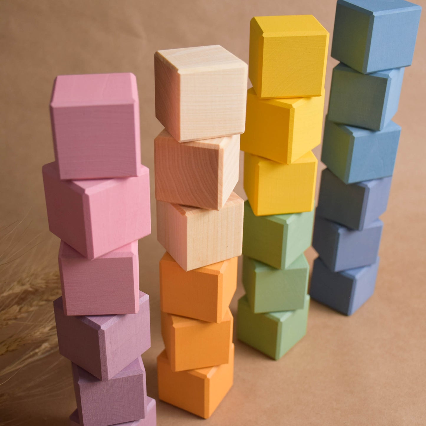 Wooden Block Toys for Babies Pastel