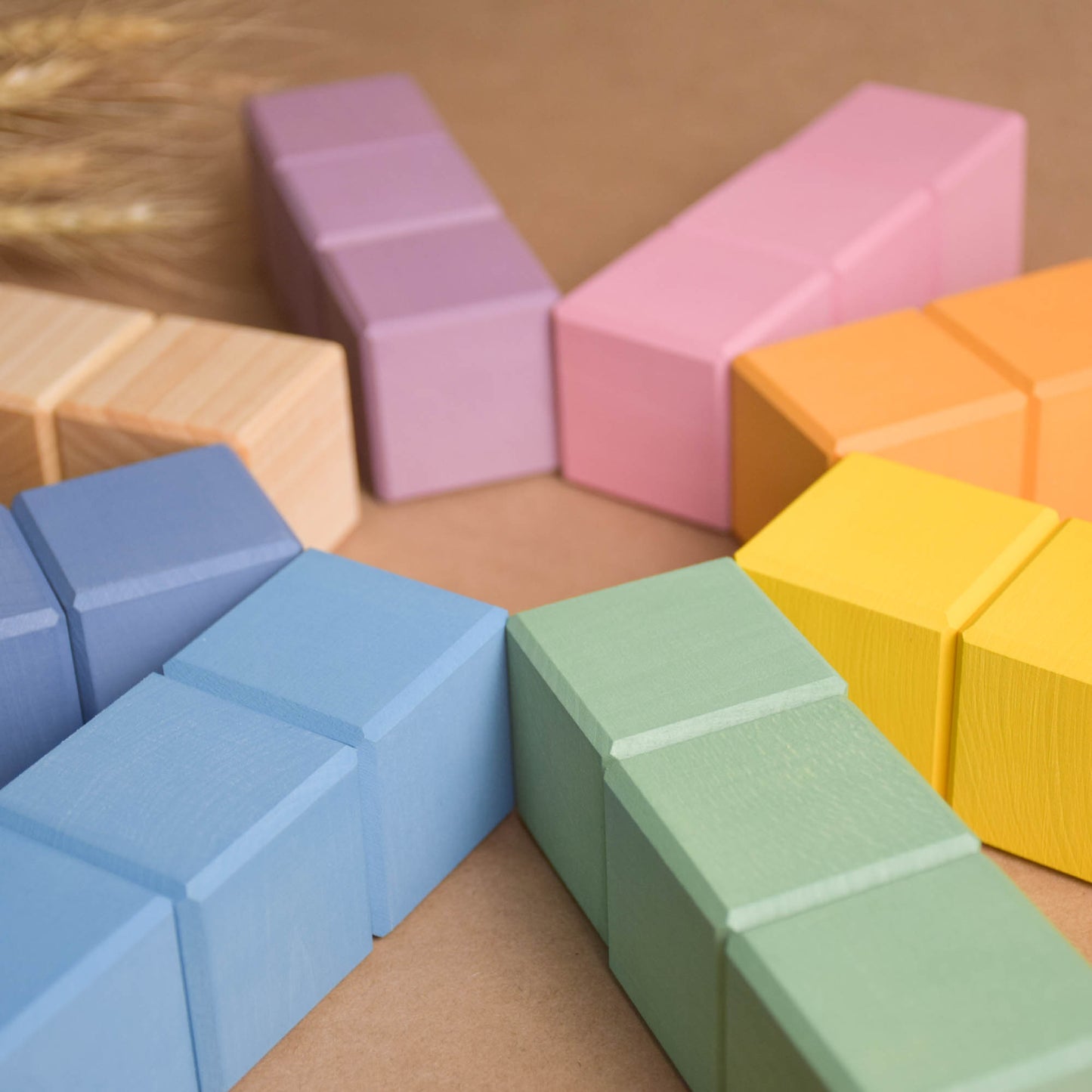 Wooden Block Toys for Babies Pastel