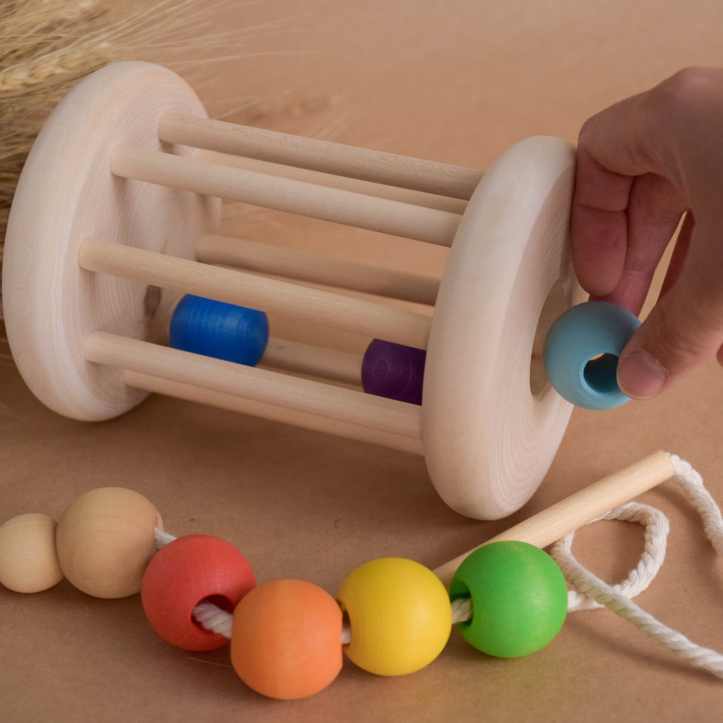 Rainbow Rolling Ball Cylinder with Lacing