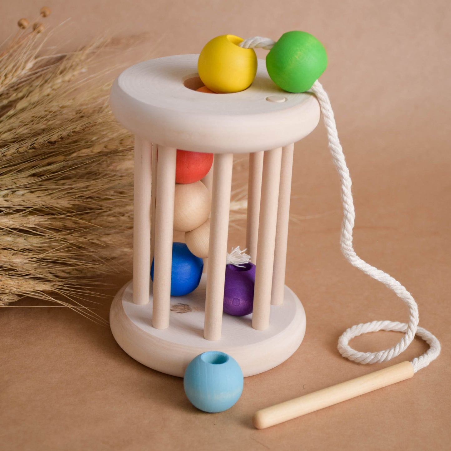 Rainbow Rolling Ball Cylinder with Lacing