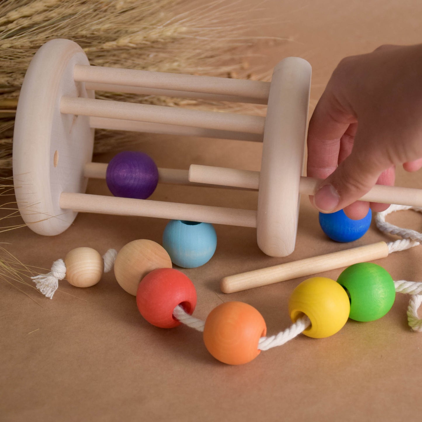 Rainbow Rolling Ball Cylinder with Lacing