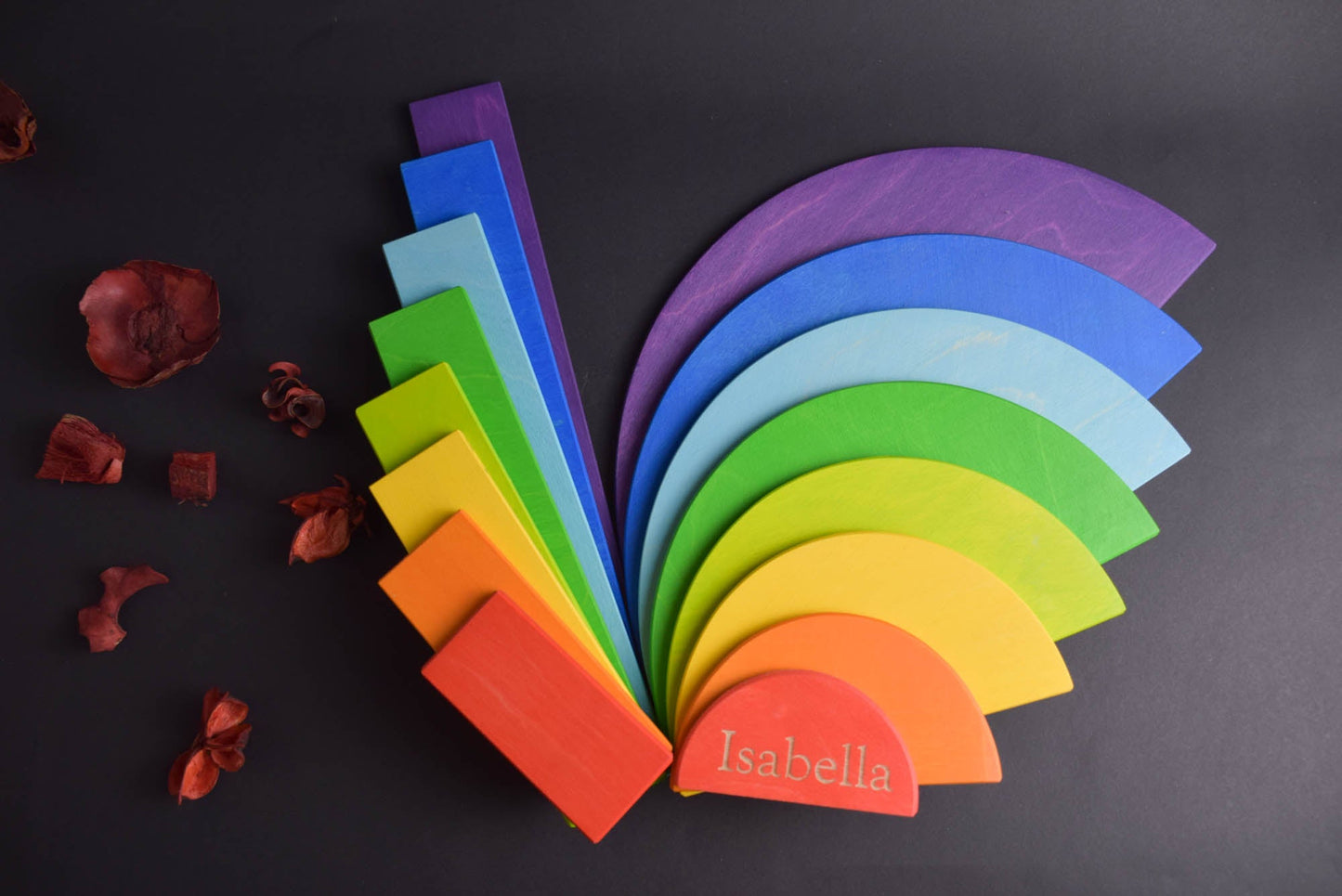 Wooden Rainbow Semi Circles