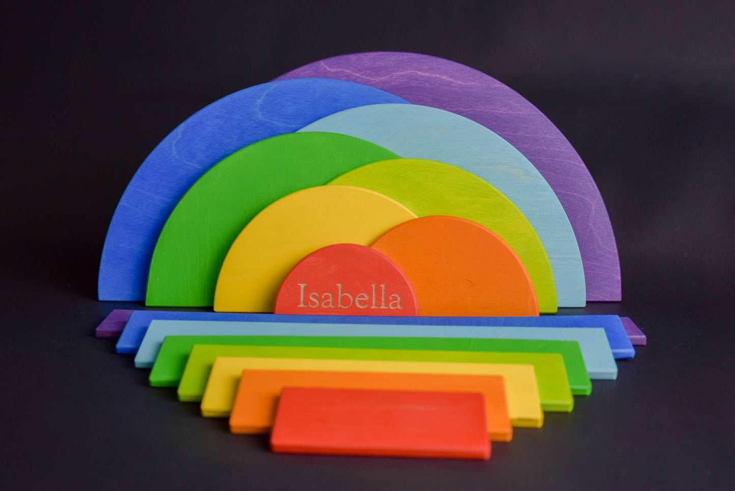 Wooden Rainbow Semi Circles