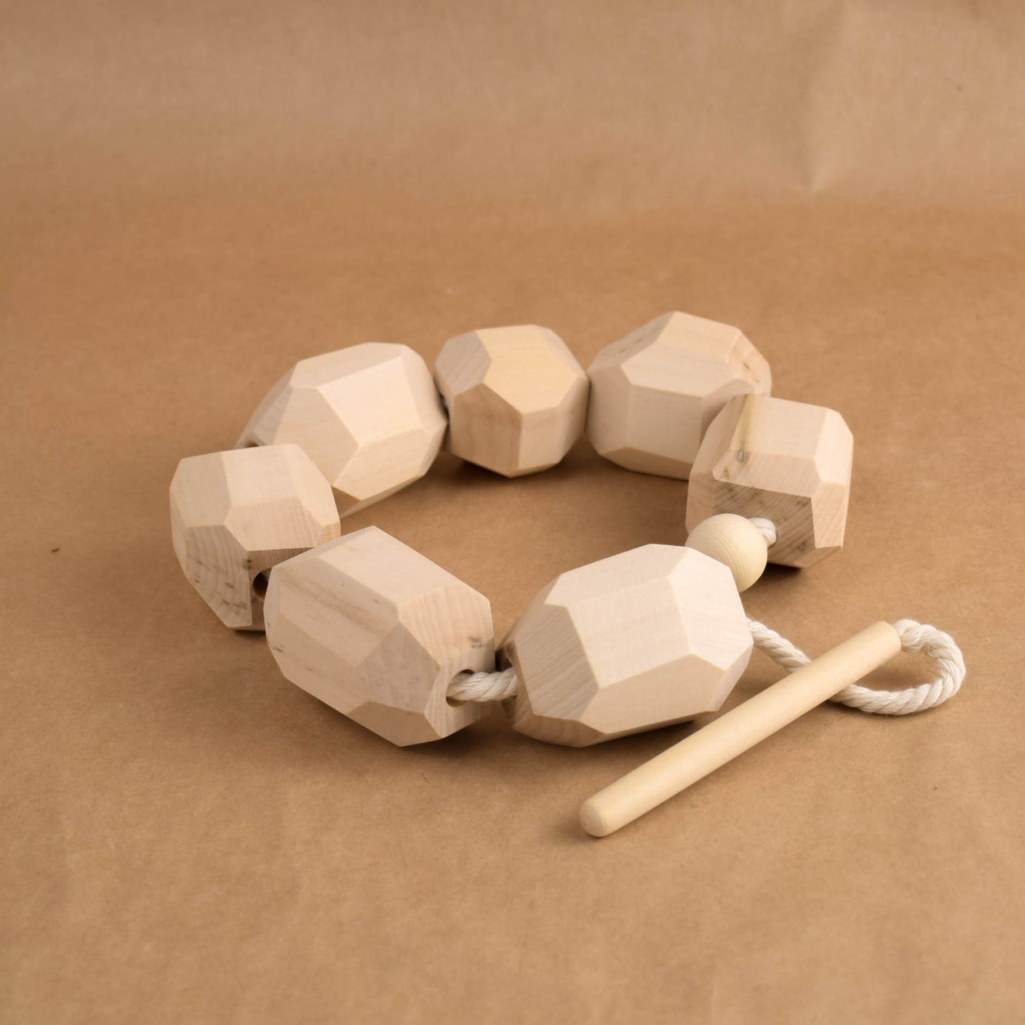 Lacing Toy Wood Baby Balancing Unfinished Blocks