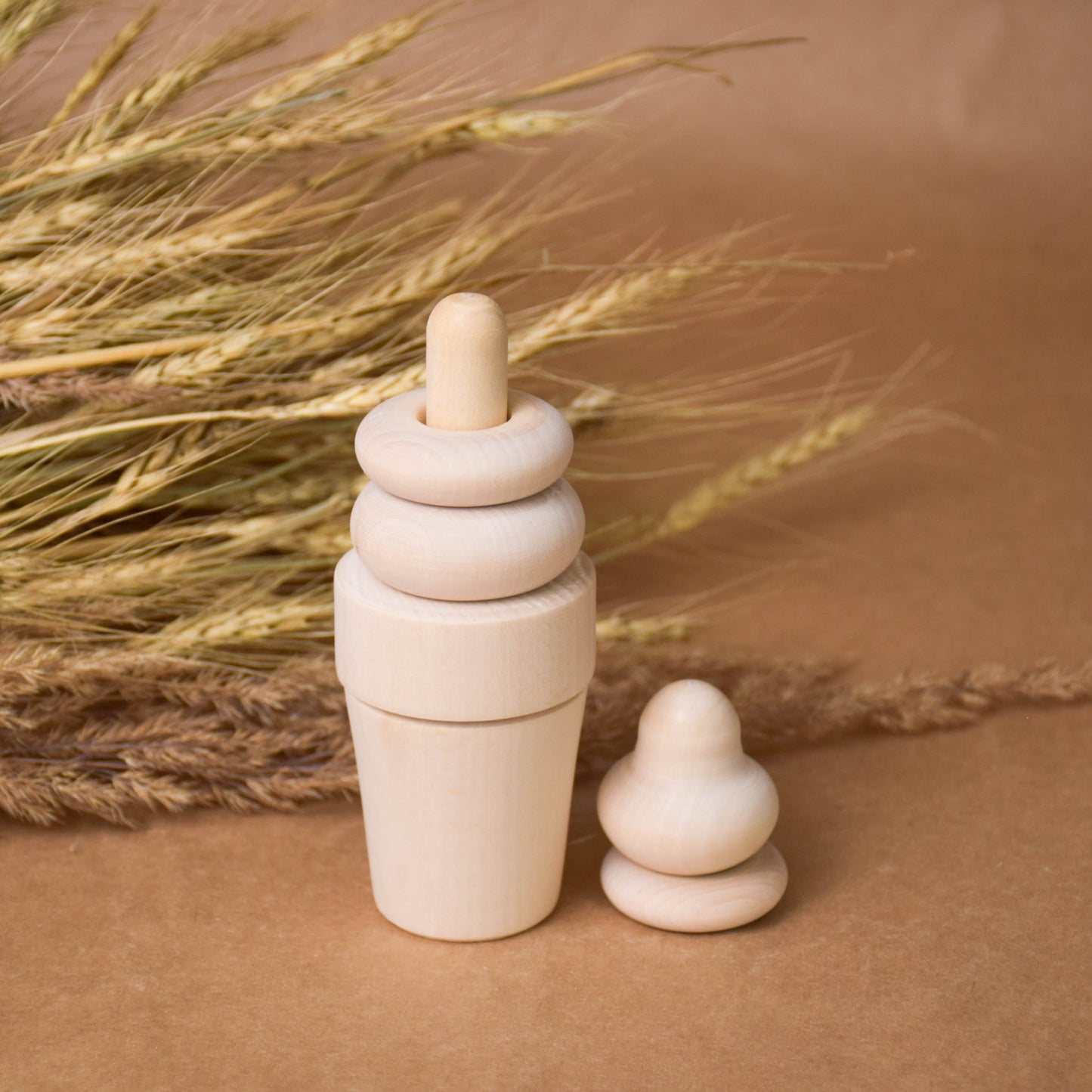 Wooden Ring Stacking Toy Ice Cream