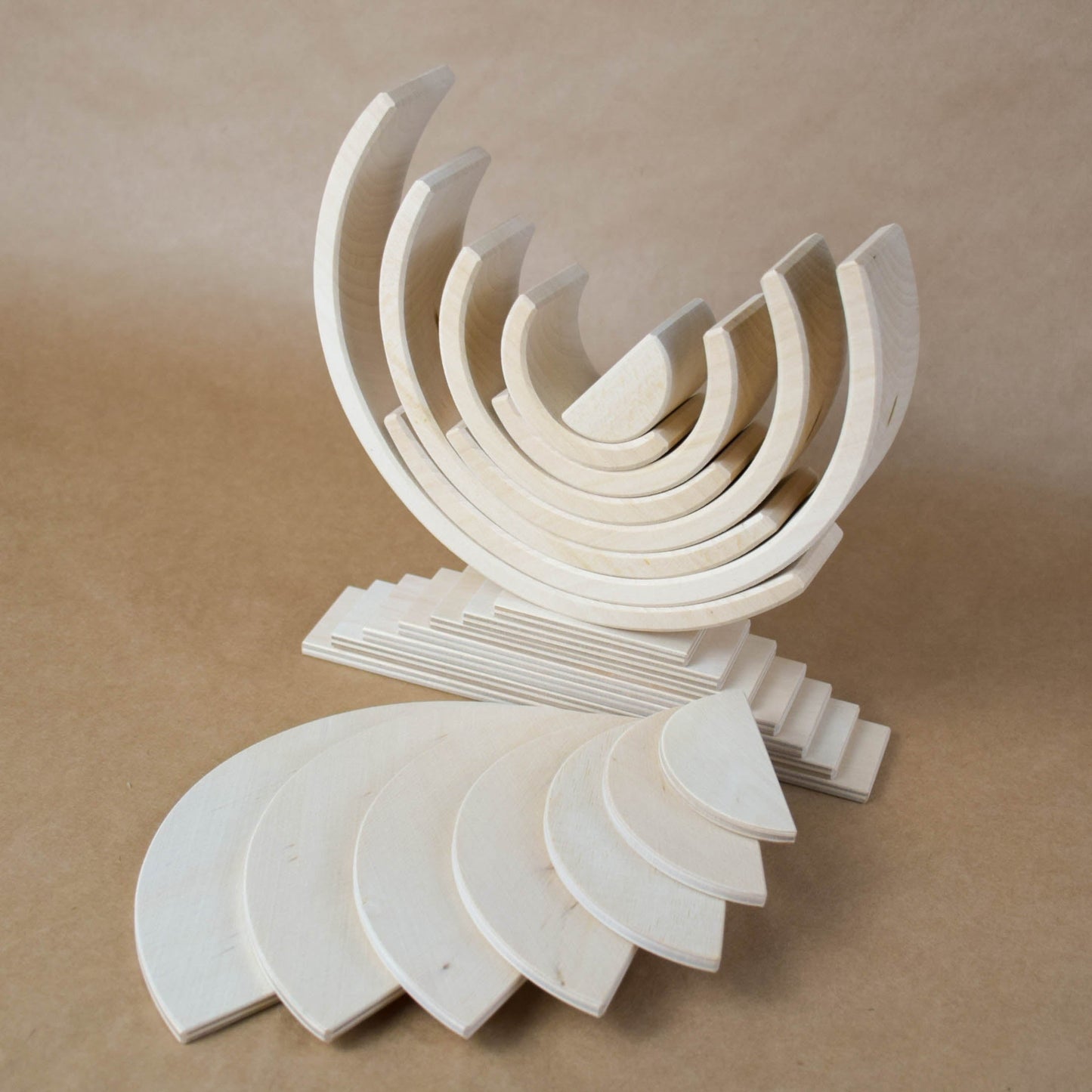 Natural Rainbow Semi Circles Building Boards