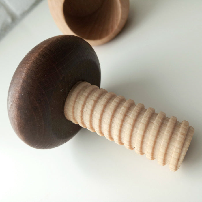 Wooden Mushroom With a Screw
