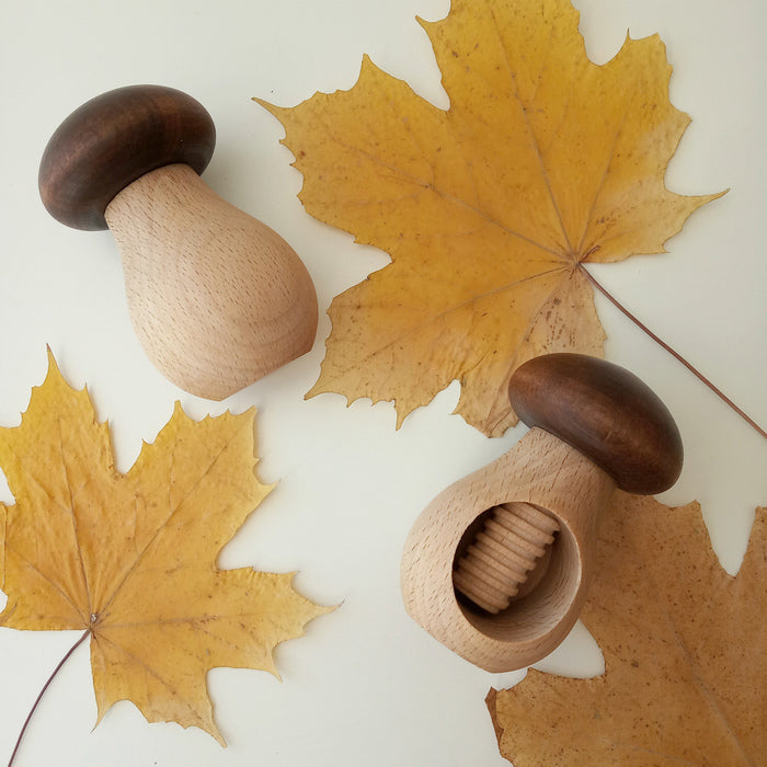 Wooden Mushroom With a Screw
