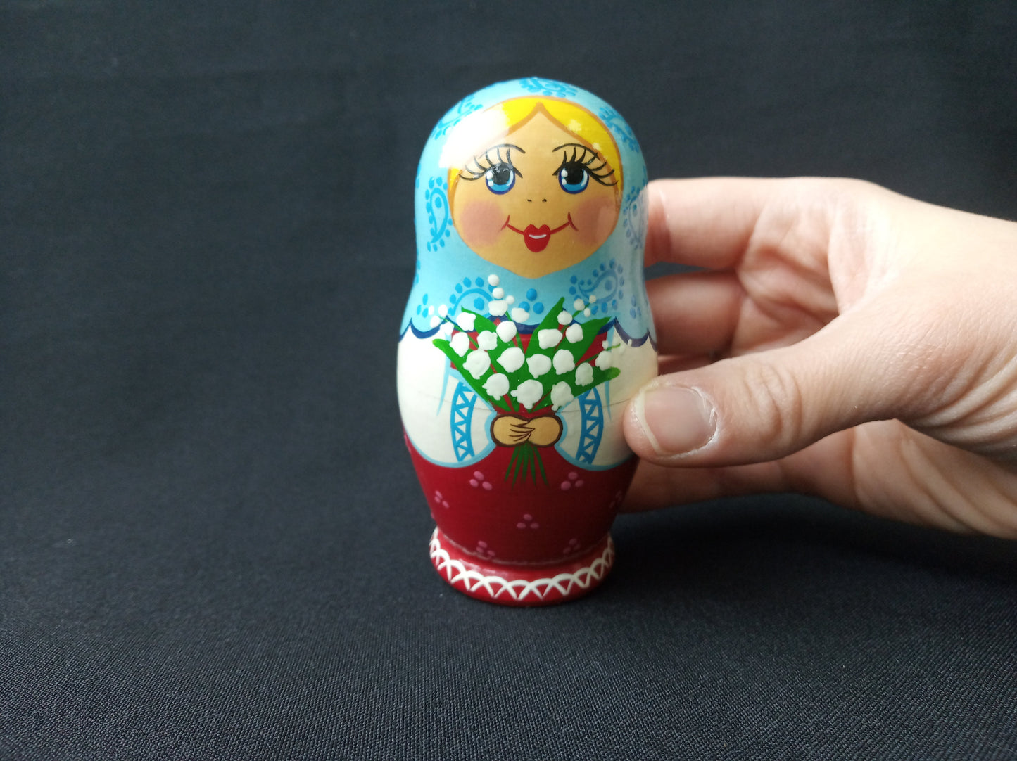 Matryoshka Nesting Dolls with Snowdrop 3 Places