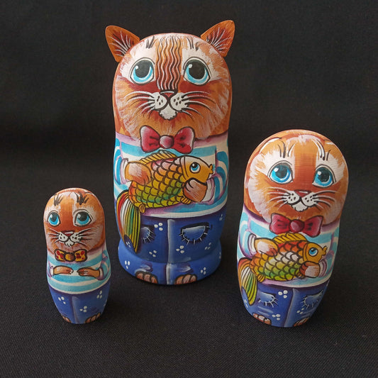 Babushka Dolls Wooden Cat