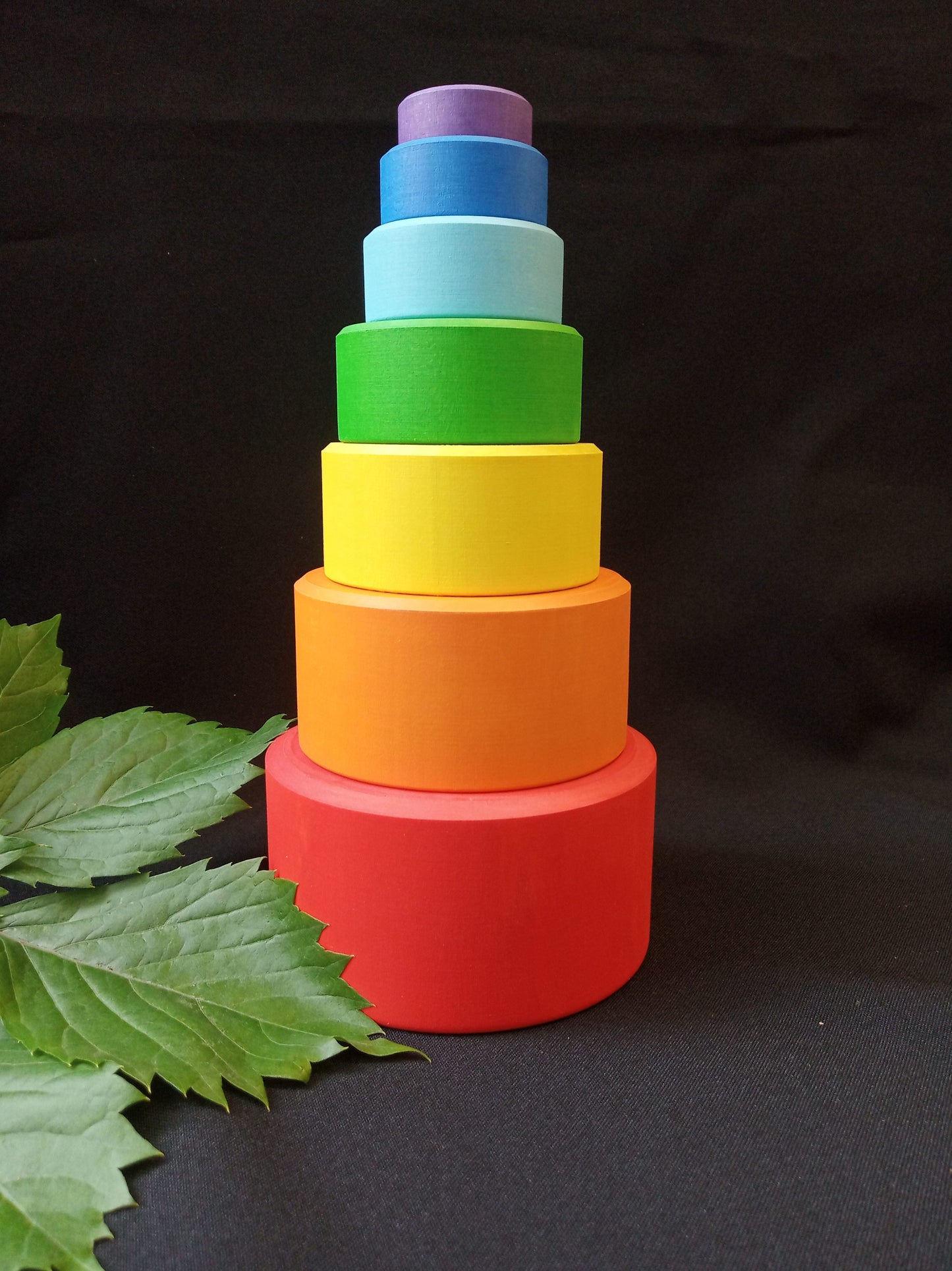 Wooden Nesting Rainbow Bowls Toy