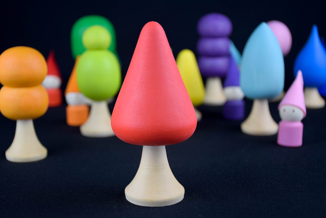 Wooden Toy Trees Figurines Set