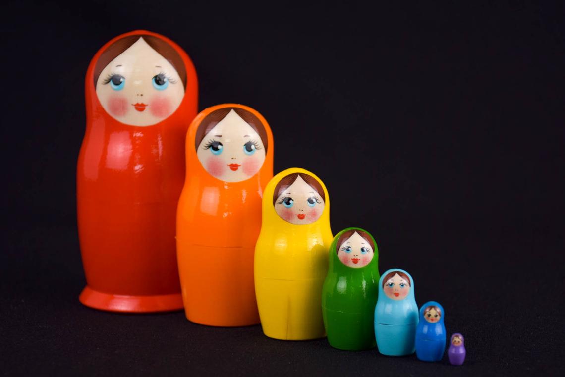 Russian Stacking Dolls Wooden