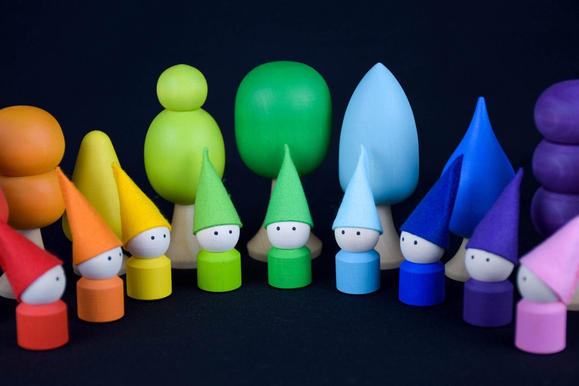 Wooden Toy Trees Figurines Set