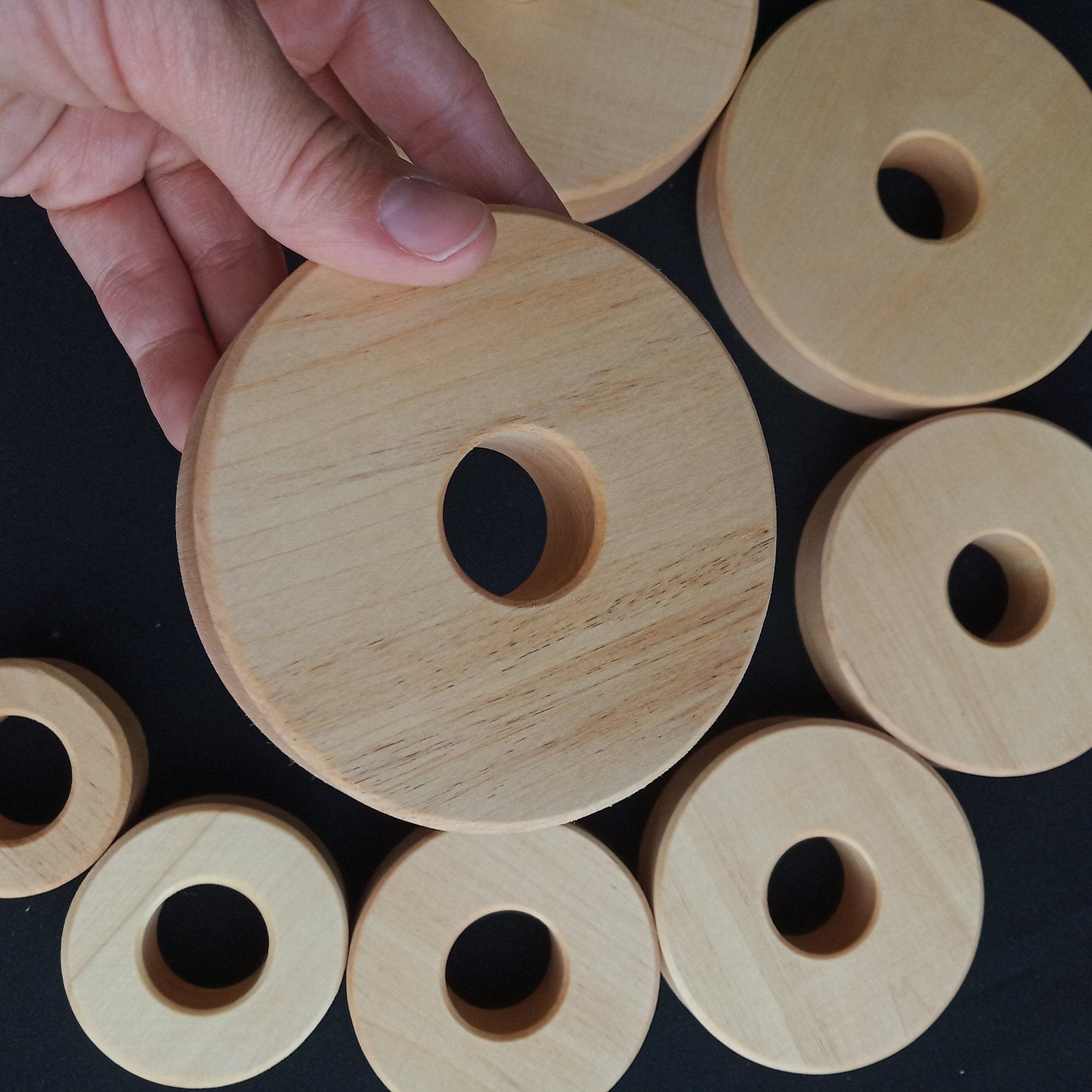 Natural Wooden Ring Stacker Toy