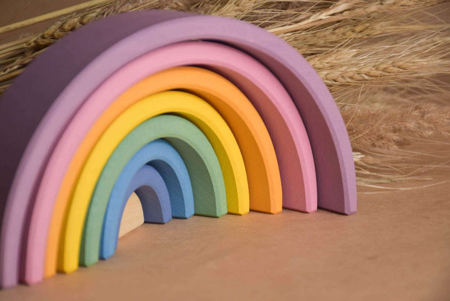 Montessori Rainbow Stacker Toy Pastel, Wooden Baby  Girl Toys 2 Years Old, Sensory Toy For Toddlers, Christmas Gifts For Kids, Room Decor