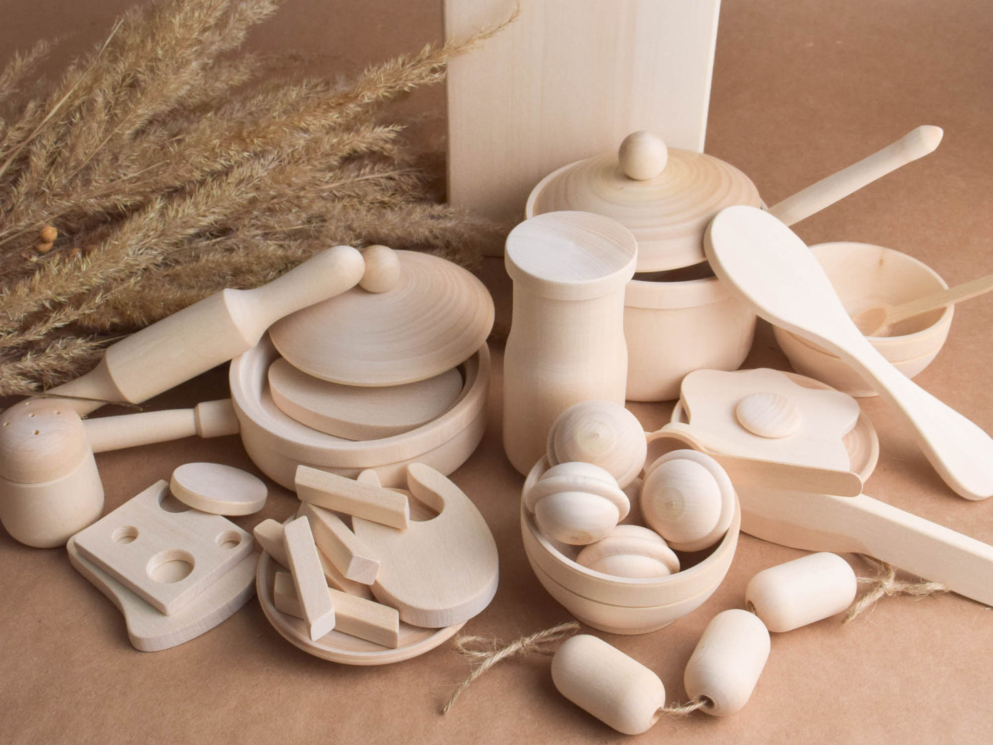Tableware set and Play Food set Natural