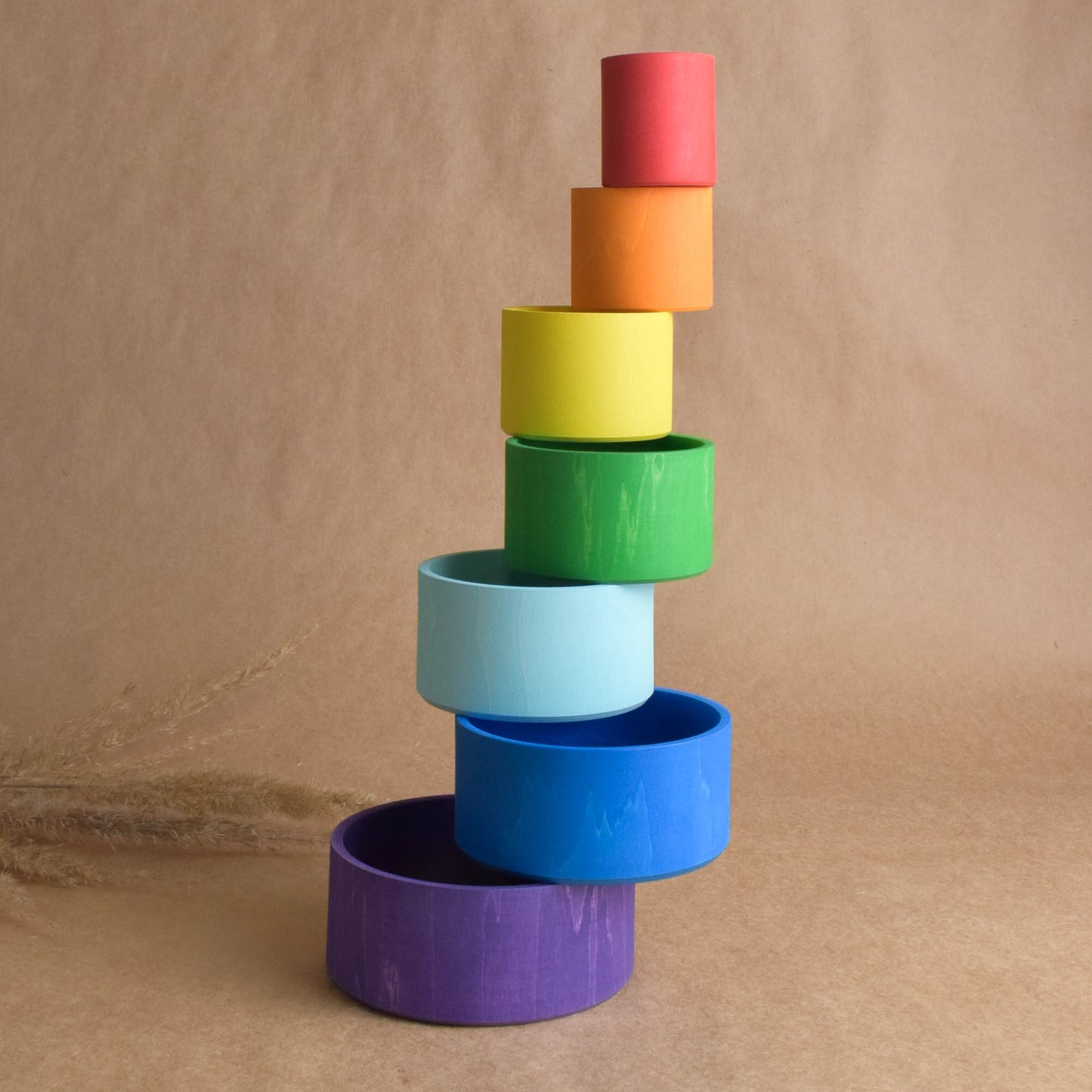 Wooden Nesting Bowls Rainbow