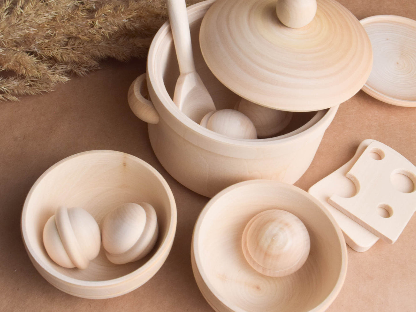 Tableware set and Play Food set Natural