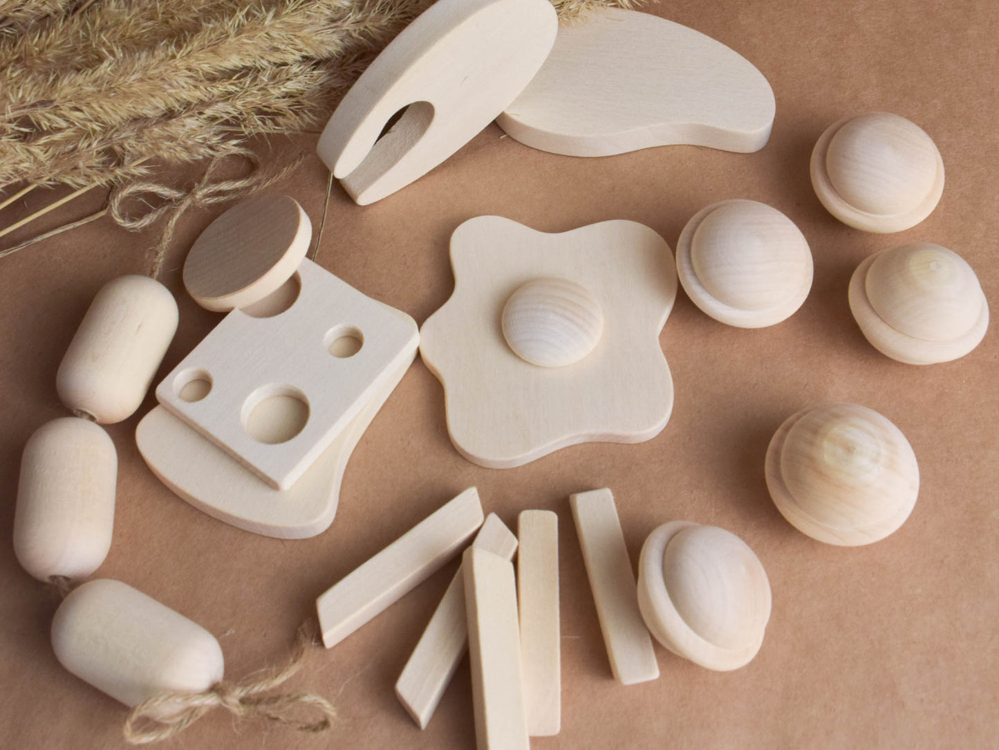 Tableware set and Play Food set Natural