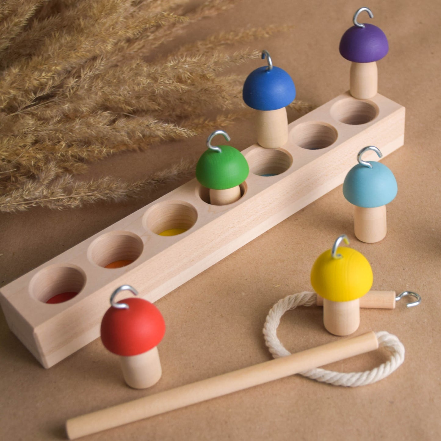 Balance Mushrooms on Fishing Rod