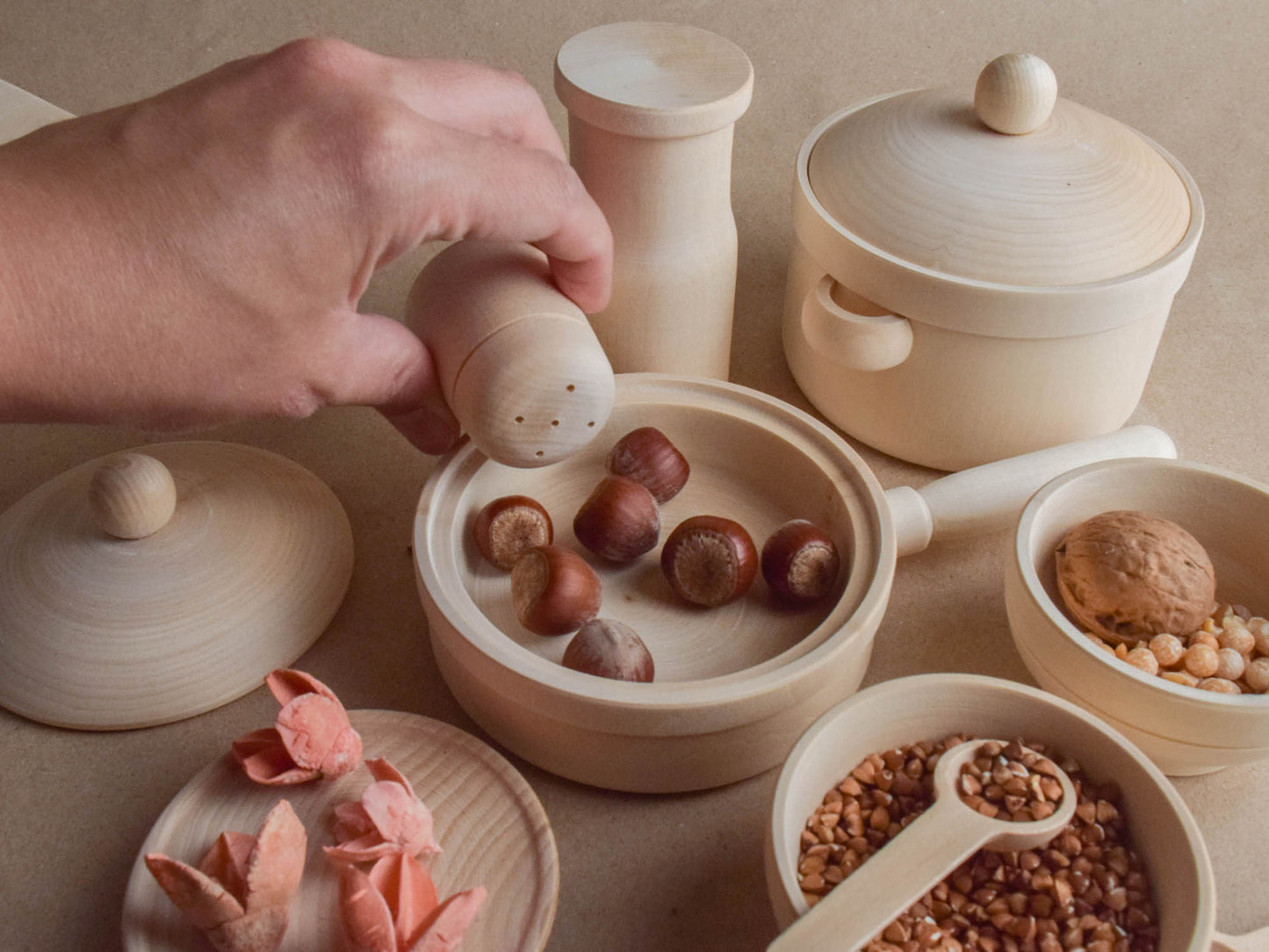 Tableware set and Play Food set Natural